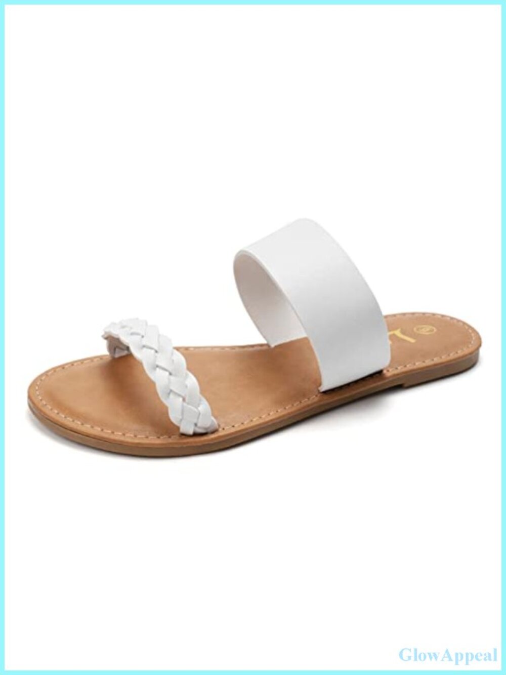 Women's Braided Slide Sandals Open Toe Two Band Slip On Flat